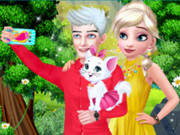 Elsa Couple Travel Selfie With Pet