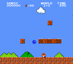 Sonic in SMB1 v2.5