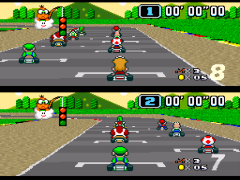 Super Mario Kart (USA) [Hack by Ok Impala v1.0] (~Super Mario Kart - The Impala Battles) (Custom Battle Tracks)