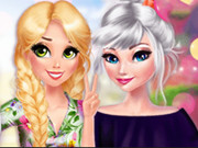 Elsa And Rapunzel Pretty In Floral