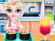 Baby Elsa Sushi Cooking