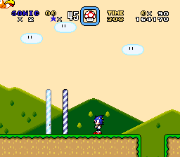 Sonic in Super Mario World