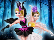 Ellie And Annie White Swan And Black Swan