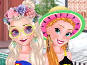 Elsa And Anna Pool Party